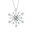 FOJO's Aqua Glass/CZ Snowflake Pendant