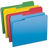 Pendaflex File Folders, Letter Size, 1/3 Cut, Assorted Colors, 50 Folders per Box (75706)