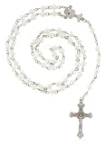 White Faux Pearl Rosary With 6mm Beads - 26in. Rosary Necklace - 31in. Overall Length