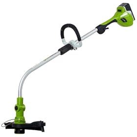 Greenworks 21602 20 Volt Lithium Ion 12-Inch Cordless Electric String Trimmer Edger With... by 