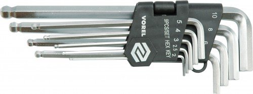 Produkt-Bild: Sechskantstiftschl&uuml;sselsatz Kugelkopf Inbus Schl&uuml;ssel 9 Tlg 2 -10 mm