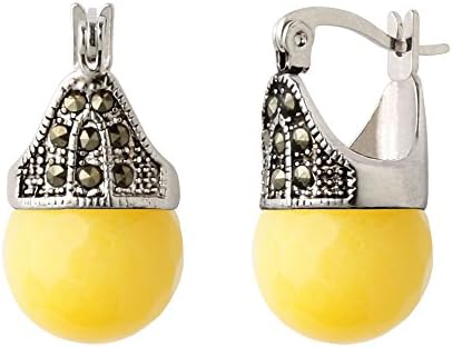 Yellow Jade (Pale in Daylight) and Hematite Earrings