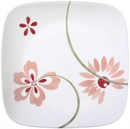 Corelle Square 16-Piece Shadow Pretty Pink Dinnerware, with Service for 4, Features Chip Free and Break Resistant Dishware, is Microwave Safe, Oven and Dishwasher Safe, with Bold and Bright Colors, Scratch and Fade Resistant, with Stackable Design for Easy Storage