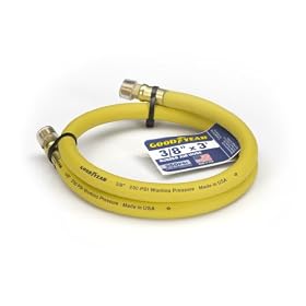 GOODYEAR 46508 3/8-Inch by 3-Feet 250 PSI Lead-In Rubber Air Hose With 1/4-Inch MNPT Ends