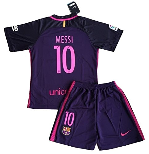 Messi #10 FC Barcelona Away 2016-2017 Jersey with Shorts for Kids