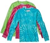 J. America Ladies Hannah Long Sleeve Tie Dye Womans Thermal T-shirt Tee Shirt