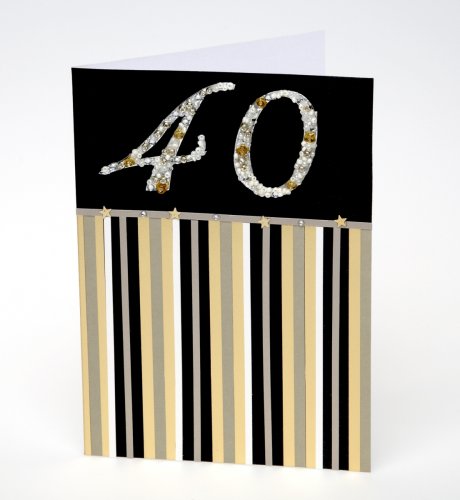 Beaded 40th Birthday Card