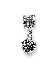 Heart Ash Holder Charm in Silver for 3mm Charm Bracelets