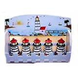 Review KK  / 5PC CERAMIC SPICE JAR LIGHT HOUSE DECOR