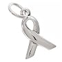 Sterling Silver Ribbon Charm Pendant Breast Cancer Awareness 14.5mm (1)