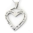 "CHANCE MADE US SISTERS, HEARTS MADE US FRIENDS" PENDANT Sisters Gift Pendant Necklace with 18" Chain Stainless Steel FREE Velvet Pouch