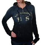 ED HARDY Christian Audigier Tattoo Studded Womens Hoodie Sweatshirt