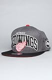 Mitchell & Ness The Detroit Red Wings Arch Logo G2 Snapback Hat in Gray,Hats for Men, One Size,Gray