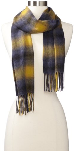 Amicale Women's 100% Cashmere Ombre Plaid Scarf