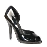 SEDUCE 5 Inch Womens Dress Shoes Classic Pump Shoes With Instep Cutout At Inner Sid Black Patent Pleaser
