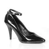 4 Inch Sexy Classic Pump Shoes Womens High Heel Shoes Evening Shoes Ankle Strap Black Patent