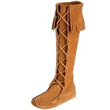 Minnetonka Womens Front Lace Fringe Boot