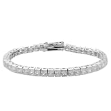 Tressa Sterling Silver 4x4-mm Cubic Zirconia Tennis Bracelet