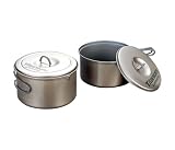 Evernew Titanium Non-Stick Pot Set L with Handle (1.3 L + 1.9 L)