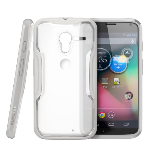Moto X Phone Case, SUPCASE Unicorn Beetle Series Premium Hybrid Protective Bumper Case for Motorola Moto X Phone, Frost Clear/Gray [Free HD Clear Screen Protector, Bubble Free Installation Instruction Included]