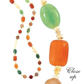 Multicolored Jade, Agate and Citrine Necklace by