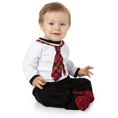 Baby Essentials Baby-boys Newborn 3 Piece Red Tie Creeper and Short Set, White/Black, 3-6 Months Baby Essentials Baby-boys Newborn 3 Piece Red Tie Creeper and Short Set, White/Black, 3-6 Months