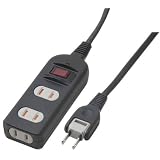 ヤザワ ノイズフィルター集中SW付3個口1m黒 SHV1513BK