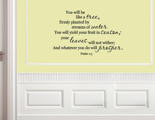Vinyl wall quotes. Wall Talks. Scriptures Psalm 1:3 YOU WILL BE LIKE A TREE...