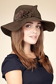 Per Una Pure Wool Floral Corsage Fedora Hat