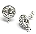 1 pair x Bali Sterling Silver Round Flower Stud Earrings Loop Post Connector w/Clutches/Ear nut