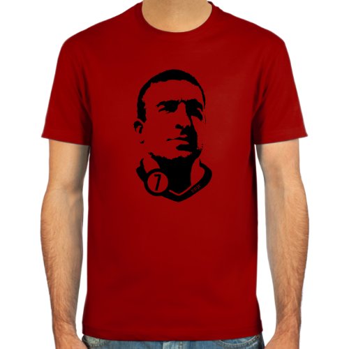 T-Shirt Eric Cantona ::: Farbauswahl: skyblue, sand, weiß oder deepred ::: Größen: S-XXL ::: Fußball-Kult