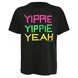Yippie Yippie Yeah,T-Shirt,Größe l,Schwarz-Neon