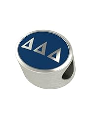 Delta Delta Delta Enamel Sorority Bead Charm Fits Most European Style Bracelets. High Quality Bead in Stock for Fast Shipping