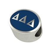 Delta Delta Delta Enamel Sorority Bead Charm Fits Most European Style Bracelets. High Quality Bead in Stock for Fast Shipping