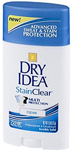 Dry Idea Stain Clear Antiperspirant & Deodorant Invisible Solid Clean, 2.6 Ounce pack of 6