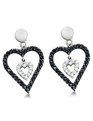 0.58 cttw. Diamond Heart Earring 14K White Gold
