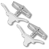 Sterling Silver U OF TX SLD LONGHORN 3/8"CUFFLK