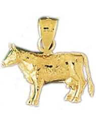 Dazzlers Solid 14k Gold Cow Charm Pendant Available in three colors from jewelsberry (weights: 1.6 grams only)