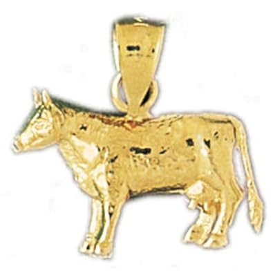 Cheap Girls Jewelry Dazzlers Solid 14k Gold Cow Charm Pendant Available in three colors from jewelsberry (weights: 1.6 grams only) For Sale