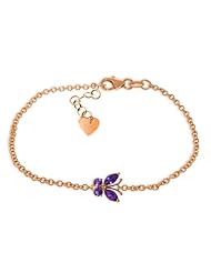14k Rose Gold Amethyst Butterfly Bracelet