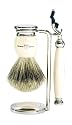 Edwin Jagger Handmade English Imitation Ivory 3 Piece (gillette  Mach 3) Shaving Set With Best Badger Brush S281k61
