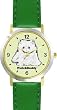 West Highland White Terrier (SC) Dog - WATCHBUDDY&reg; DESIGNER DELUXE TWO-TONE THEME WATCH - Arabic Numbers-EMERALD ISLE STYLE - Light Green Dial with Green Leather Strap-Children's Size-Small ( Boy's Size & Girl's Size )