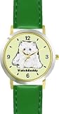 West Highland White Terrier (SC) Dog - WATCHBUDDY&reg; DESIGNER DELUXE TWO-TONE THEME WATCH - Arabic Numbers-EMERALD ISLE STYLE - Light Green Dial with Green Leather Strap-Children's Size-Small ( Boy's Size & Girl's Size )