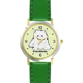 West Highland White Terrier (SC) Dog - WATCHBUDDY� DESIGNER DELUXE TWO-TONE THEME WATCH - Arabic... by WatchBuddy