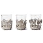 Zodax CH-1928 Vintage Metal and Glass Tealight Holders, Set of 3, 2-1/4 by 2-3/4-Inch each