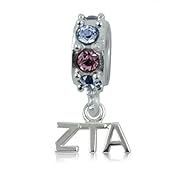 Zeta Tau Alpha Silver Spirit Charm Bead