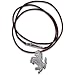 Ferrari silver Prancing Horse pendant - Black string black