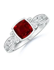 Cushion Ruby Vintage Ring in White Gold
