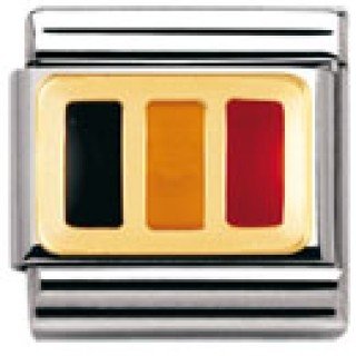 Nomination Composable Classic FLAGGE EUROPA Edelstahl, Email und 18K-Gold (BELGIEN) 030234 Preisvergleich