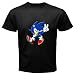 Black T-Shirt of Sonic the Hedgehog Showing Peace Symbol